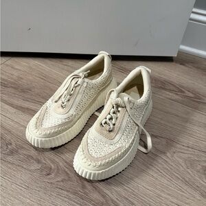 Dolce Vita Knit Cream Sneakers
